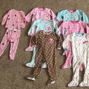 7 pair 2T sleepwear lot